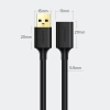 UGREEN Przedłużacz przejściówka kabla USB-A 3.0 5Gb/s 0.5m czarny