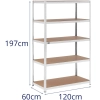 MSW Regał magazynowy metalowy 5 półek 750 kg 120 x 60 x 197 cm szary