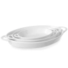 Półmisek do zapiekania owalny z uchwytami 270x180x40mm biała porcelana