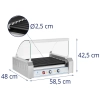 Royal Catering Grill rolkowy z szybą Roller grill z rolkami z teflonu 11T