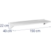 Royal Catering Półka ścienna wisząca kuchenna ze stali do 80 kg 150 x 40 cm