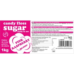 GSG24 Kolorowy cukier do waty cukrowej różowy o smaku malinowym 1kg