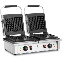Royal Catering Gofrownica prostokątna podwójna na 4 gofry belgijskie 2 x