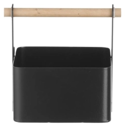 Organizer koszyk stołowy na przyprawy z drewnianą rączką 17x13x16 cm
