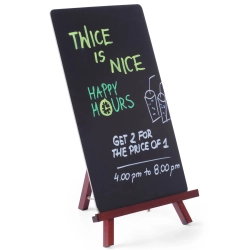 Tablica informacyjna reklamowa MENU stojąca na sztaludze do restauracji