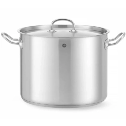 Garnek wysoki Kitchen Line z pokrywką 13,5 l śr. 280 x 220 h - Hendi 837405