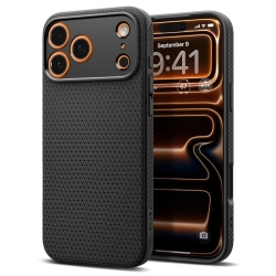 SPIGEN Etui pokrowiec ochronny Liquid Air na iPhone 17 Pro Max - czarny mat