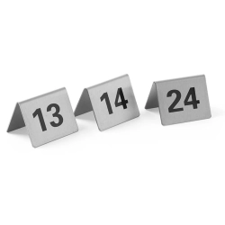 Tabliczka informacyjna NUMER STOLIKA 13-24 stal nierdzewna zestaw 12szt