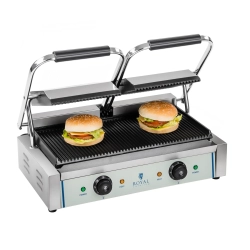 Royal Catering Grill kontaktowy podwójny dwustronny ryflowany