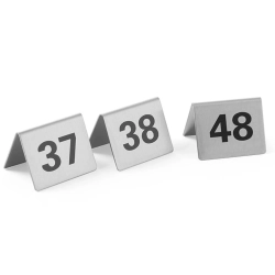 Tabliczka informacyjna NUMER STOLIKA 37-48 stal nierdzewna zestaw 12szt