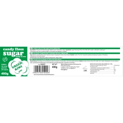 GSG24 Kolorowy cukier do waty cukrowej zielony o smaku kiwi 400g