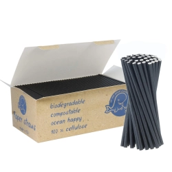 GSG24 Słomki papierowe BIO ekologiczne PAPER STRAWS 6/150mm - czarne