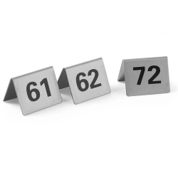 Tabliczka informacyjna NUMER STOLIKA 61-72 stal nierdzewna zestaw 12szt