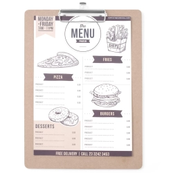 Podkładka deska pod kartę menu z klipsem Clipboard 240x330 mm - Hendi