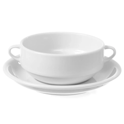 Spodek z porcelany do bulionówki OPTIMA śr. 170mm zestaw 12szt. - Hendi