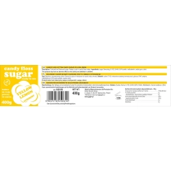 GSG24 Kolorowy cukier do waty cukrowej żółty o smaku cytrynowym 400g