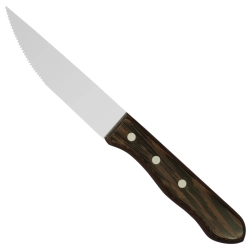Nóż do steków ząbkowany nierdzewny uchwyt drewniany WENGE dł. 125 mm