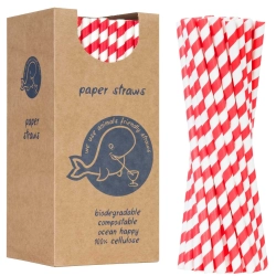 GSG24 Słomki papierowe BIO ekologiczne PAPER STRAWS grube 8/205mm
