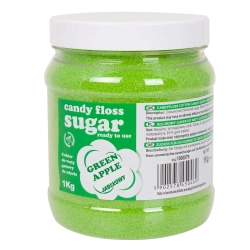 GSG24 Kolorowy cukier do waty cukrowej zielony o smaku jabłkowym 1kg