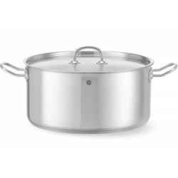 Garnek niski Kitchen Line z pokrywką 12 l śr. 320 x 150 h - Hendi 836040