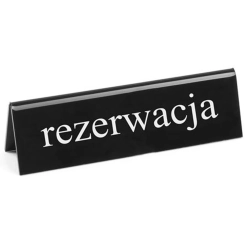 Tabliczka informacyjna dwustronna REZERWACJA tworzywo plexiglas PL - Hendi