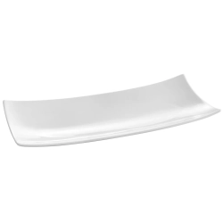 Półmisek dekoracyjny prostokątny taca BARKA 218x105mm biała porcelana