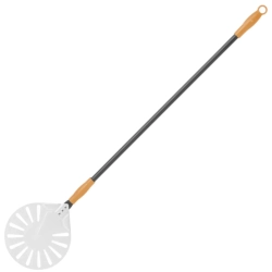 Łopata do pizzy z otworami i uchwytem suwakowym aluminiowa okrągła śr. 230