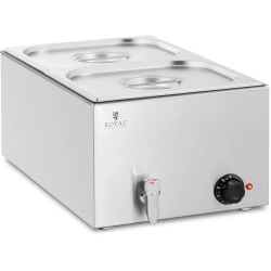 Royal Catering Bemar podgrzewacz elektryczny z kranem 2 x GN 1/2 600 W