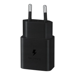 SAMSUNG Ładowarka sieciowa USB-C 15W PD AFC + kabel USB-C czarny