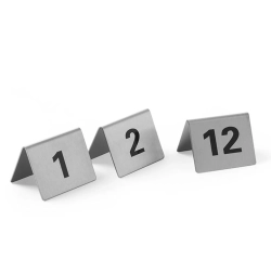 Tabliczka informacyjna NUMER STOLIKA 1-12 stal nierdzewna zestaw 12szt