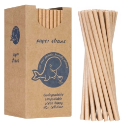 GSG24 Słomki papierowe BIO ekologiczne PAPER STRAWS grube 8/205mm
