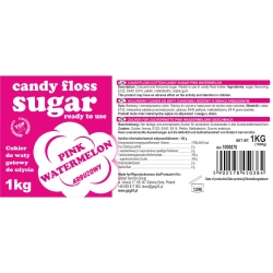GSG24 Kolorowy cukier do waty cukrowej różowy o smaku arbuzowym 1kg