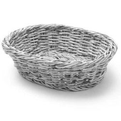Koszyk na pieczywo owalny polipropylenowy szary 250x190x65 mm - Hendi