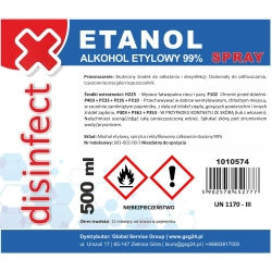 Etanol denaturowany GSG24 DISINFECT 99%, spray 500 ml