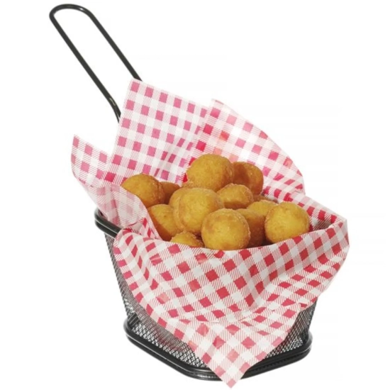Papier pergaminowy do przekąsek frytek nadruk KRATKA 500 szt. 306x305 mm