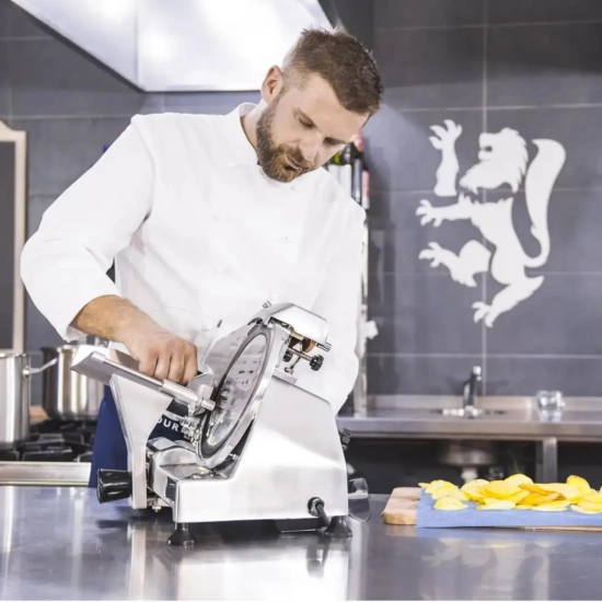 Royal Catering Krajalnica elektryczna sklepowa do wędlin mięsa PRO 220mm
