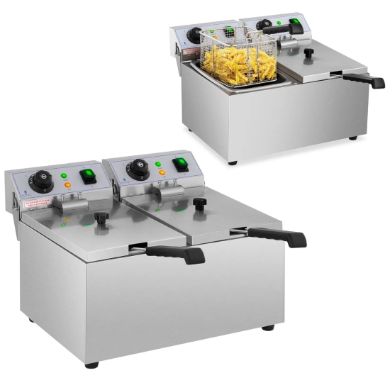 Royal Catering Frytownica podwójna gastronomiczna elektryczna 230 V 2 x
