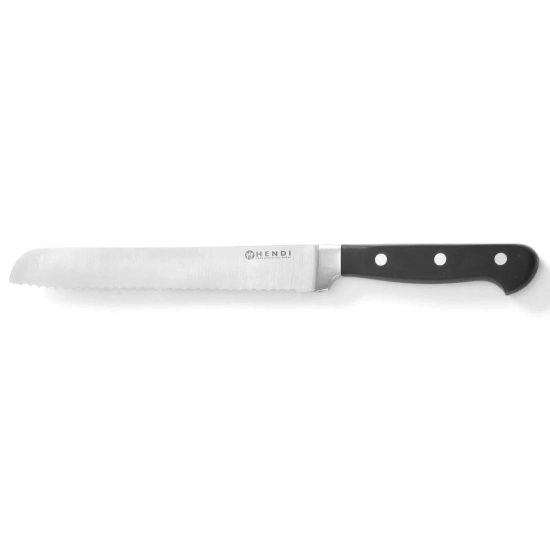 Profesjonalny nóż do chleba kuty ze stali Kitchen Line 230 mm - Hendi
