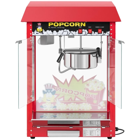 Royal Catering Barowa maszyna do popcornu z czerwonym daszkiem