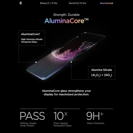 SPIGEN Szkło hartowane na iPhone 16 Pro / 17 / 17 Pro Glas.TR EZ Fit Pro
