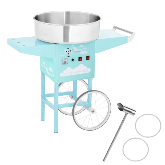 Royal Catering Mobilna maszyna do waty cukrowej turkusowa śr. misy 520mm +