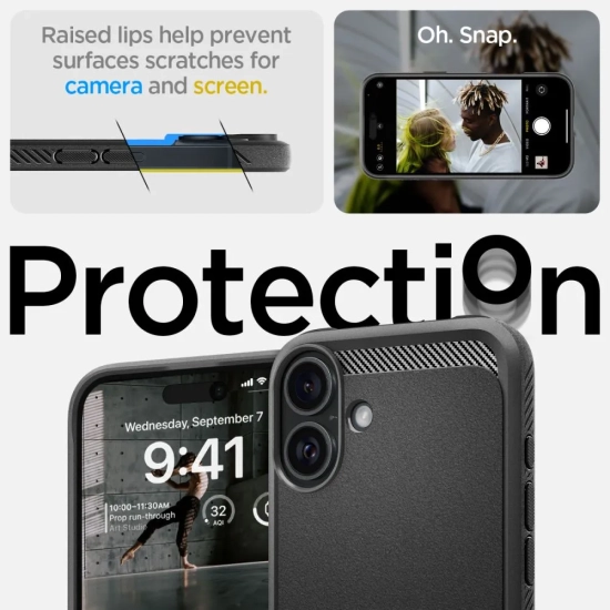 SPIGEN Etui plecki do iPhone 16 Rugged Armor MagSafe - czarne