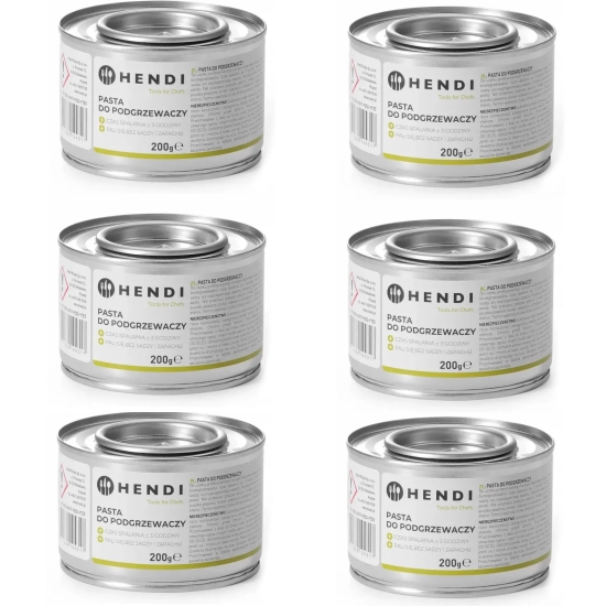 Pasta etanol BIO do podgrzewaczy w puszce zestaw 6x200g - Hendi 194357