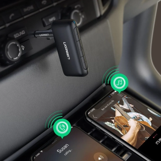 UGREEN Odbiornik dźwięku audio do samochodu Bluetooth 5.0 AUX mini jack