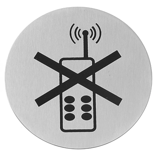 Tabliczka informacyjna samoprzylepna ZAKAZ UŻYWANIA TELEFONÓW stal