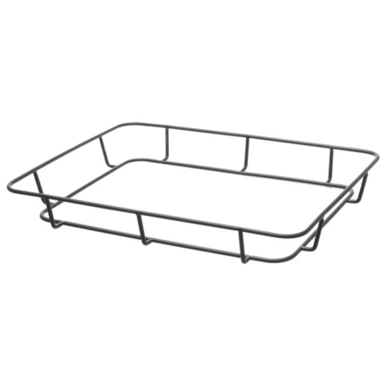 Kosz tacka na pieczywo z ramą ze stali nierdzewnej czarny 400x300x50 mm