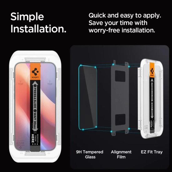 SPIGEN Szkło hartowane na iPhone 16 Pro Glas.tR EZ Fit Privacy - 2 szt.