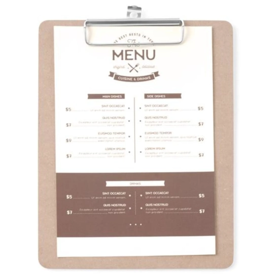 Podkładka deska pod kartę menu z klipsem Clipboard 185x245 mm - Hendi