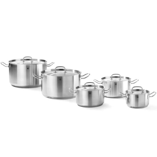 Garnek średni Kitchen Line z pokrywką 9,5 l śr. 280 x 155 mm - Hendi 836408