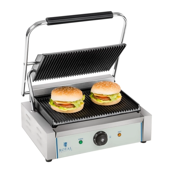 Royal Catering Grill kontaktowy dwustronny ryflowany PANINI